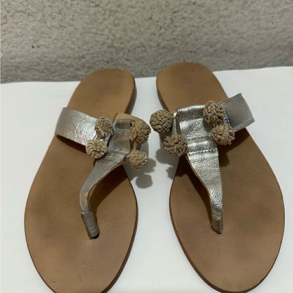 Loeffler Randall - Sosie Pom Pom Thong Sandals silver metallic - Picture 2 of 6